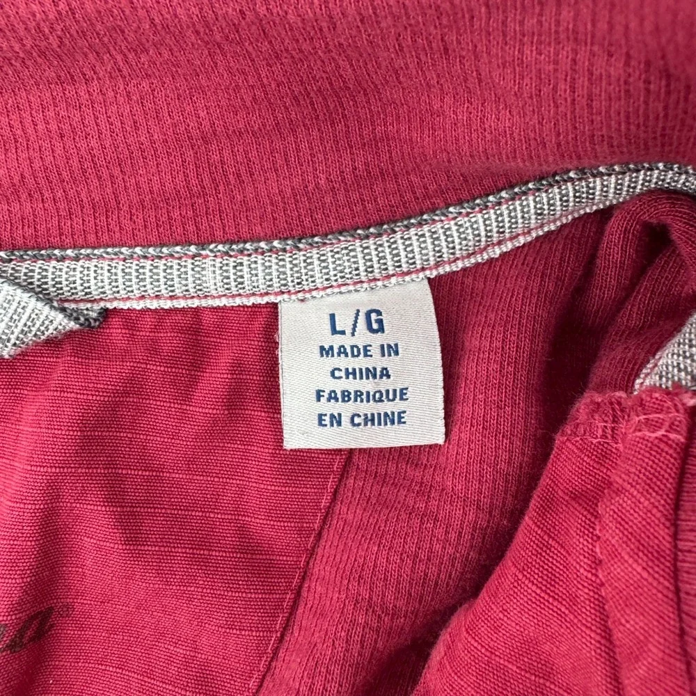 Tommy Bahama Mens Large Red‎ Pima Cotton Tencel Quarter Zip Pullover Sweater
